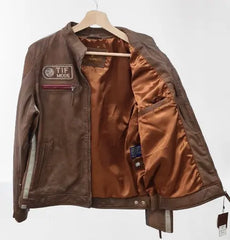 Brown Antiq Biker Pure Leather Jacket for Women Genuine Leather Jackets