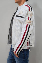 Dirty White Men Pure Leather Jacket Side View Genuine Leather Jackets Portugal Germany Asia UK USA Europe