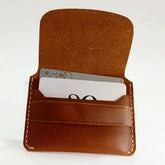 Leather Card Holder Wallet Brown