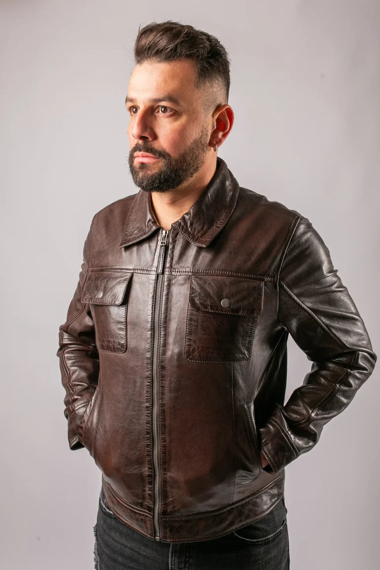 Pure Sheep Leather Jackets Men Style
