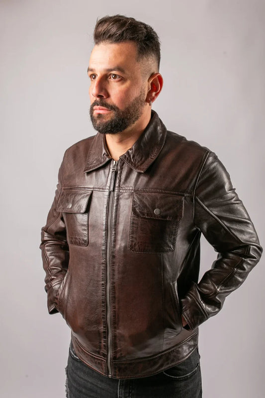 Pure Sheep Leather Jackets Men Style