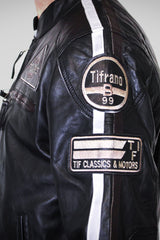 Veste Biker en Cuir Noir