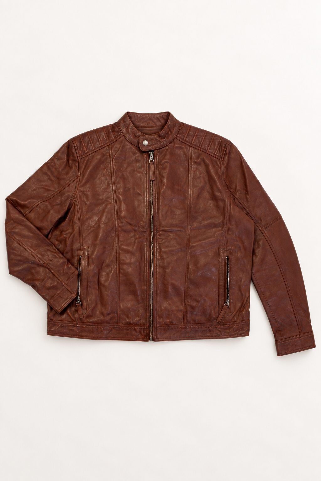 Tifrano Mostar brown leather jacket – product-only front view