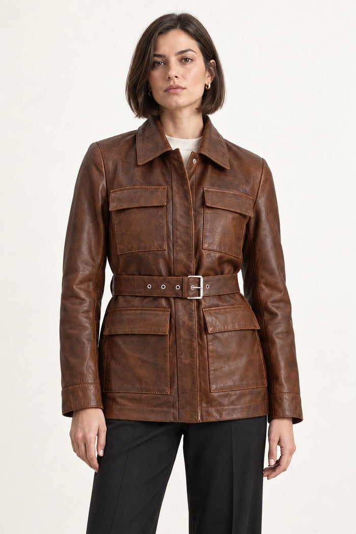 Veste Longue en Cuir Sarajevo