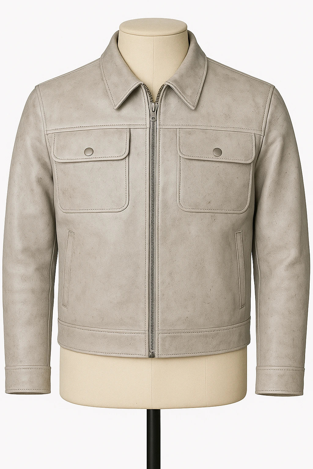 Baku Leather Jacket Front
