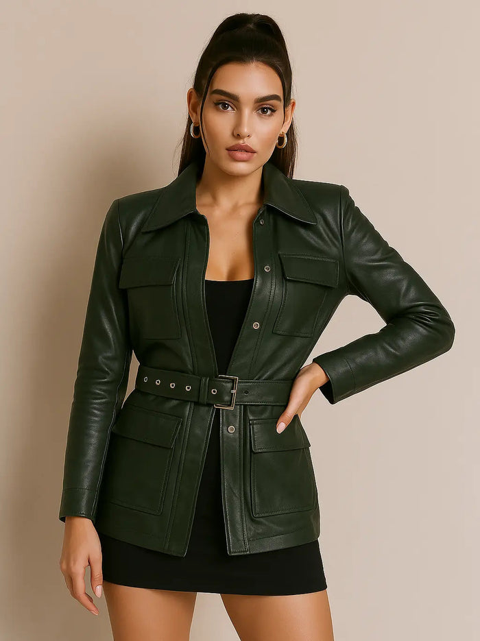 Sofia Long Leather Jacket