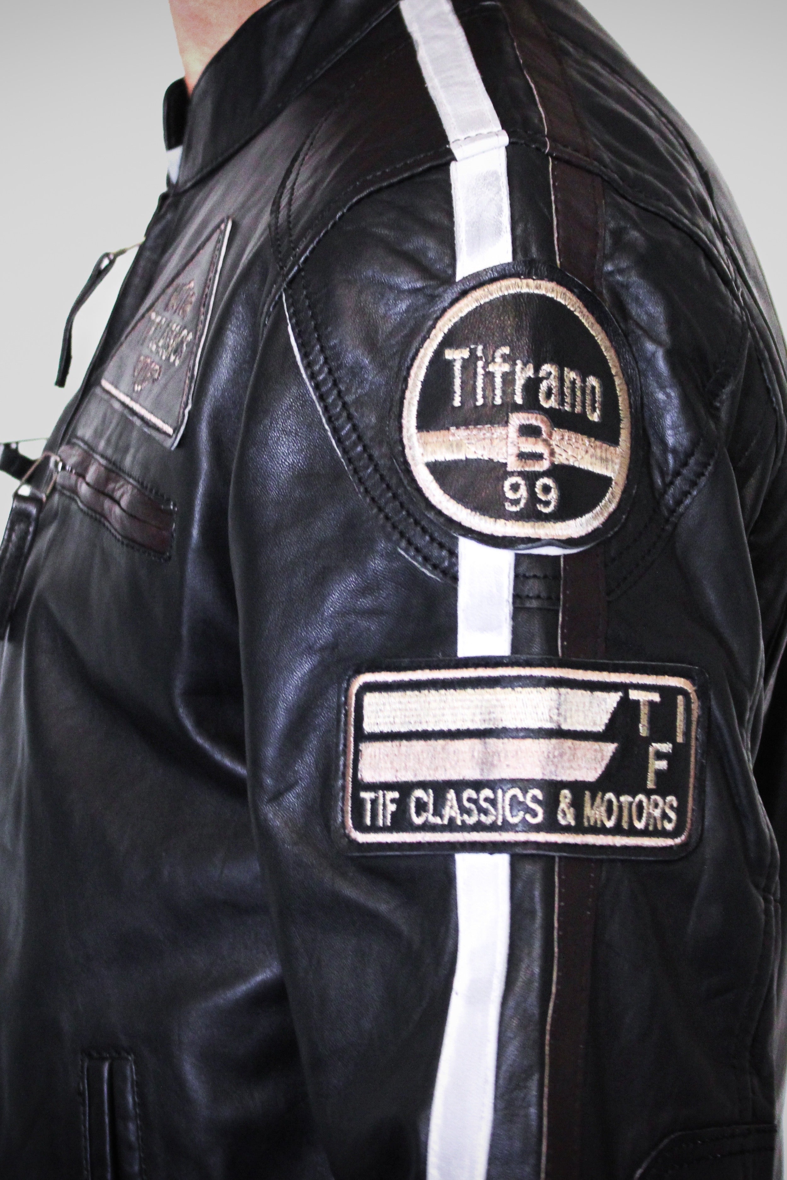 Veste Biker en Cuir Noir